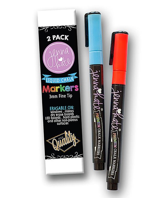 2 Pack Dry Erase Chalk Markers - 3mm Fine Tip