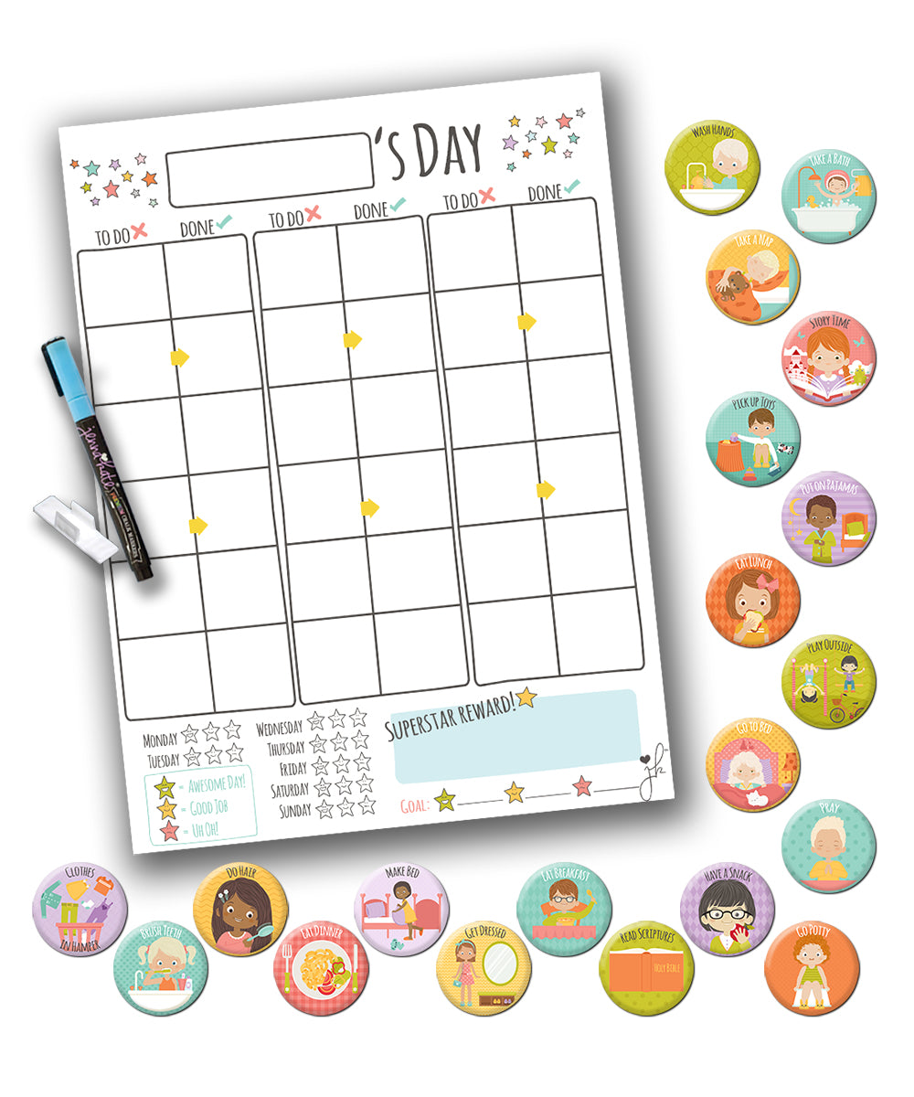 Toddler Daily Routine Chore Chart Kit with Pictures - Jennakate – JennaKate toddler-daily-routine-chore-chart-kit-with-pictures-jennakate-jennakate