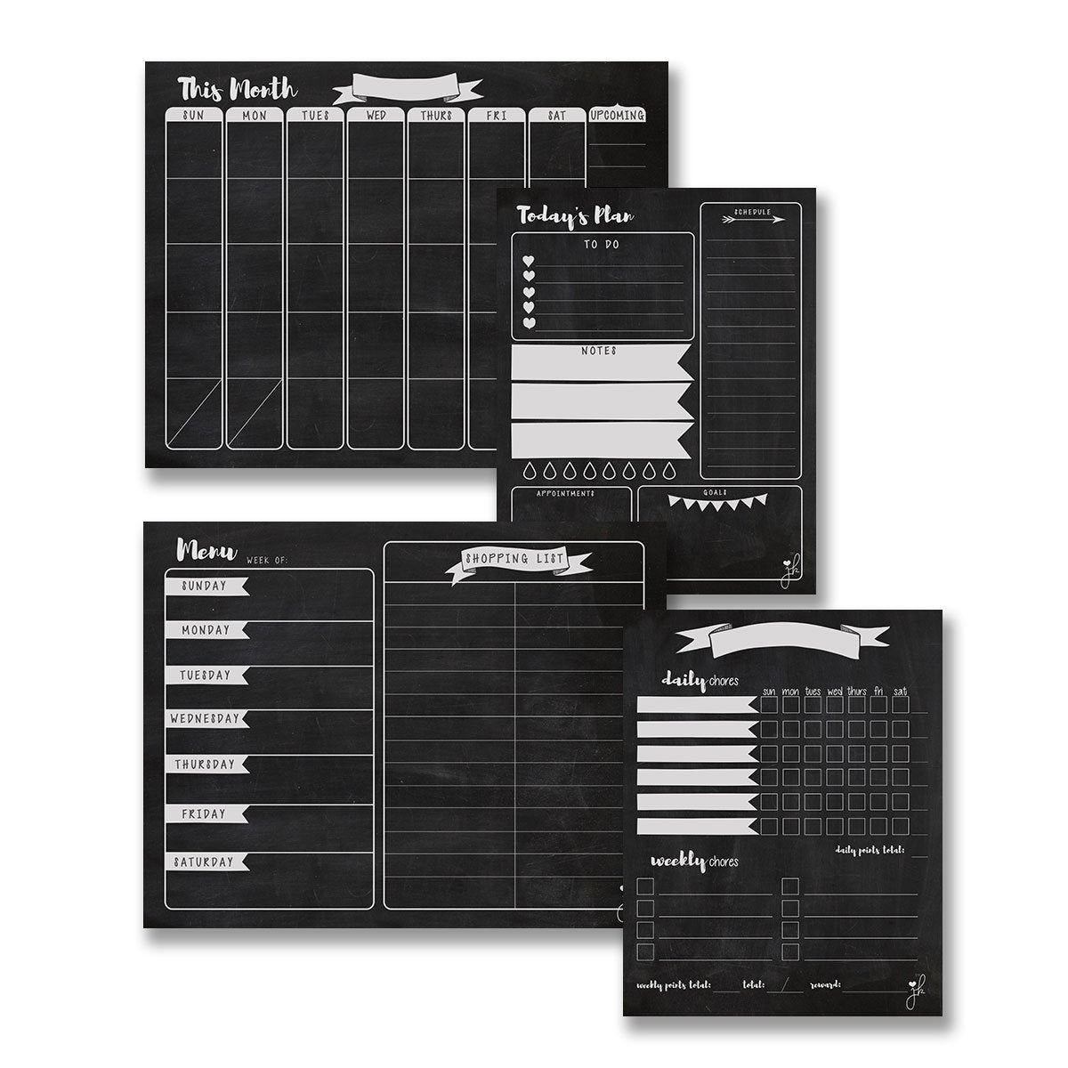 Magnetic Bundle - 4 Pack - Chalkboard Design - JennaKate