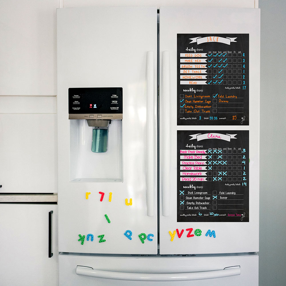 chalkboard chore board for multiple kids