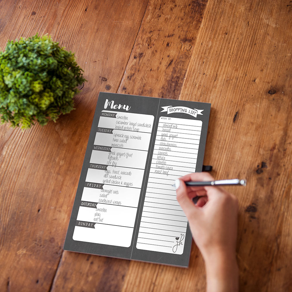 monthly meal planner notepad simple menu