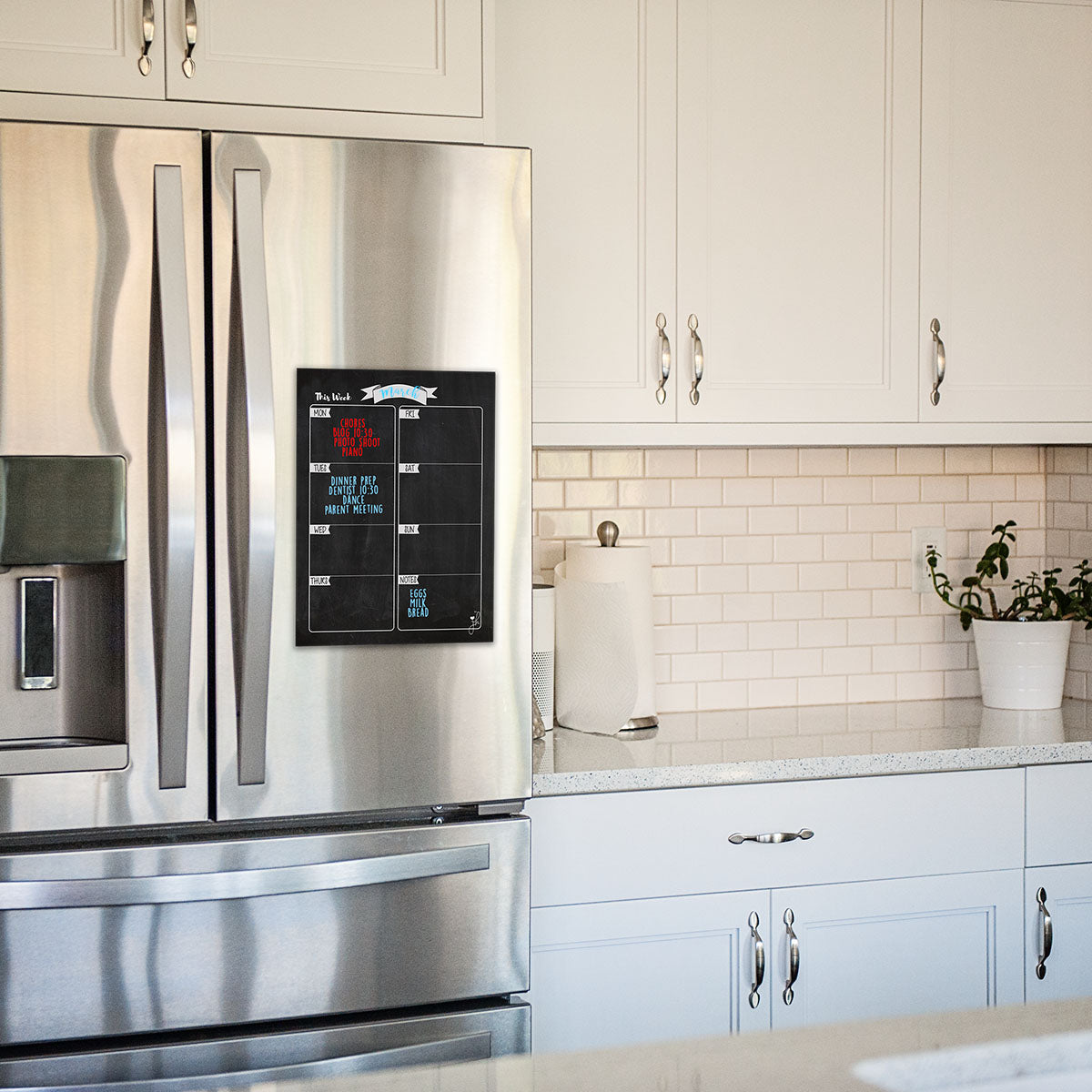 chalkboard daily weekly dry erase calendar whiteboard for fridge