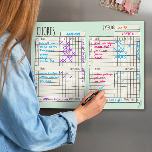 Chore Chart for 2 Kids- Sketch Design