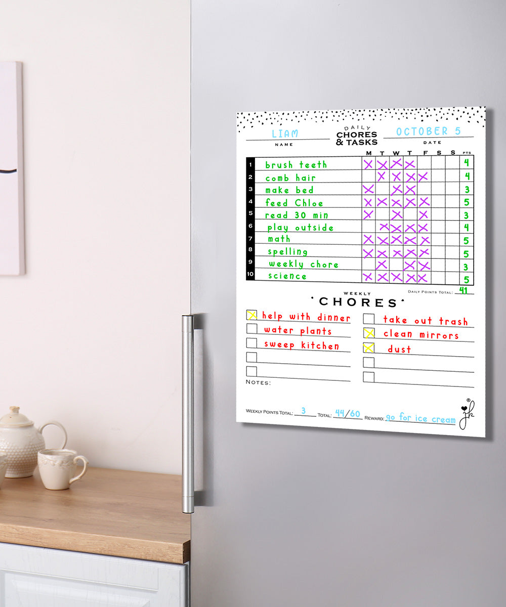 Magnetic Chore Board for Kids chore chart template chore list for kids magnet dry erase board