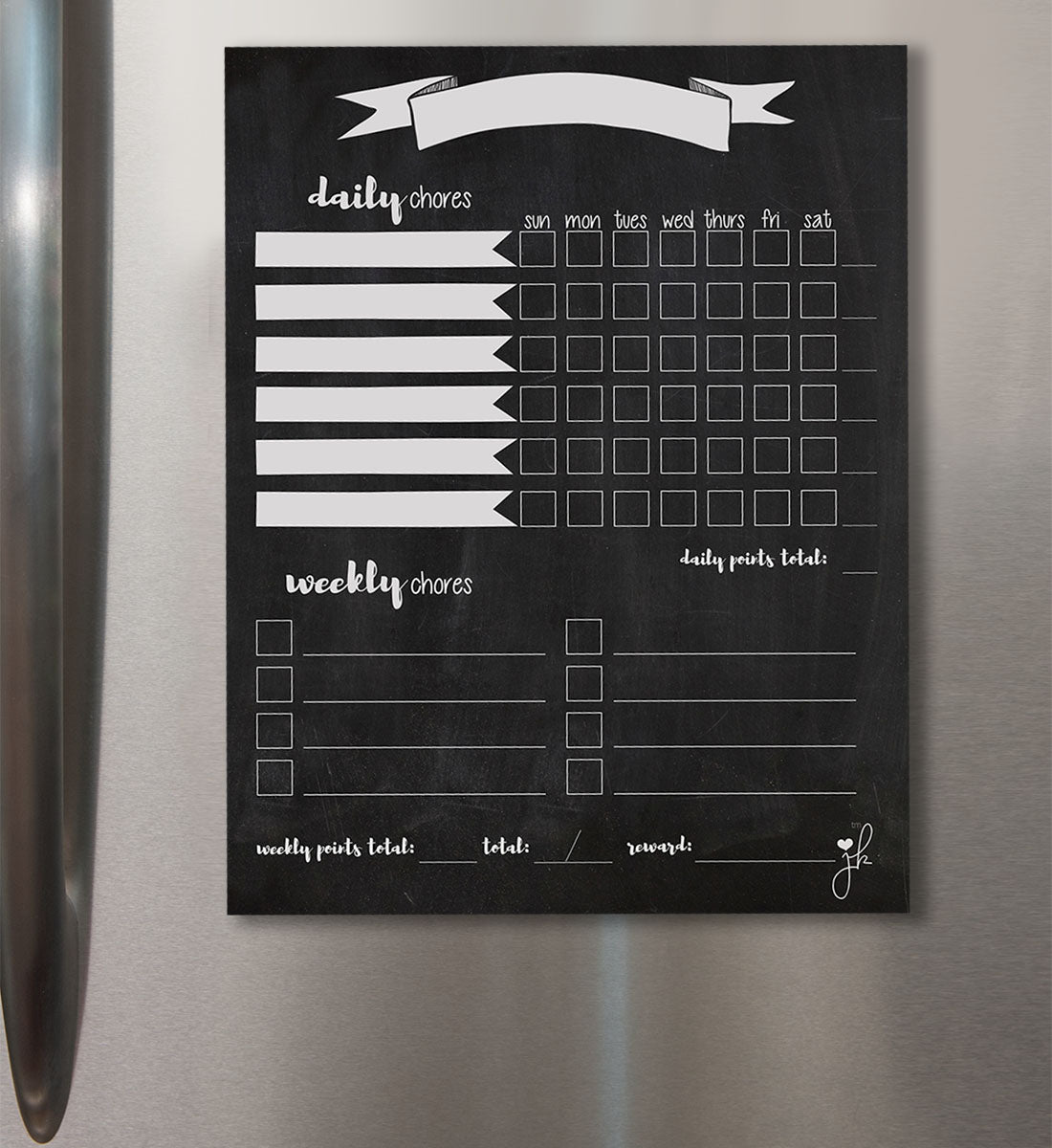 Magnetic Chore Chart Behavior Chore List for Kids Chalkboard Design