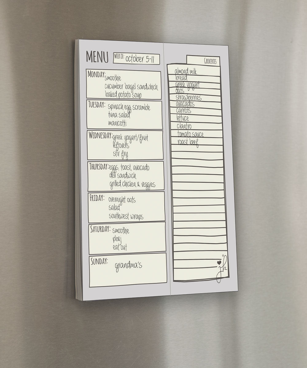 weekly meal planner template family magnetic menu 