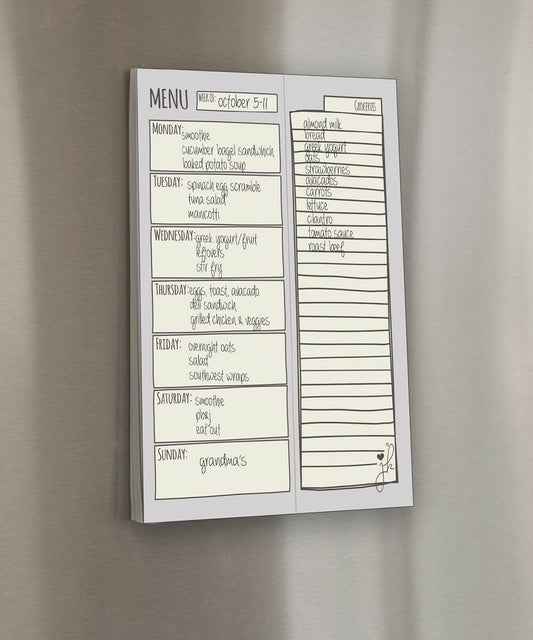 weekly meal planner template family magnetic menu 