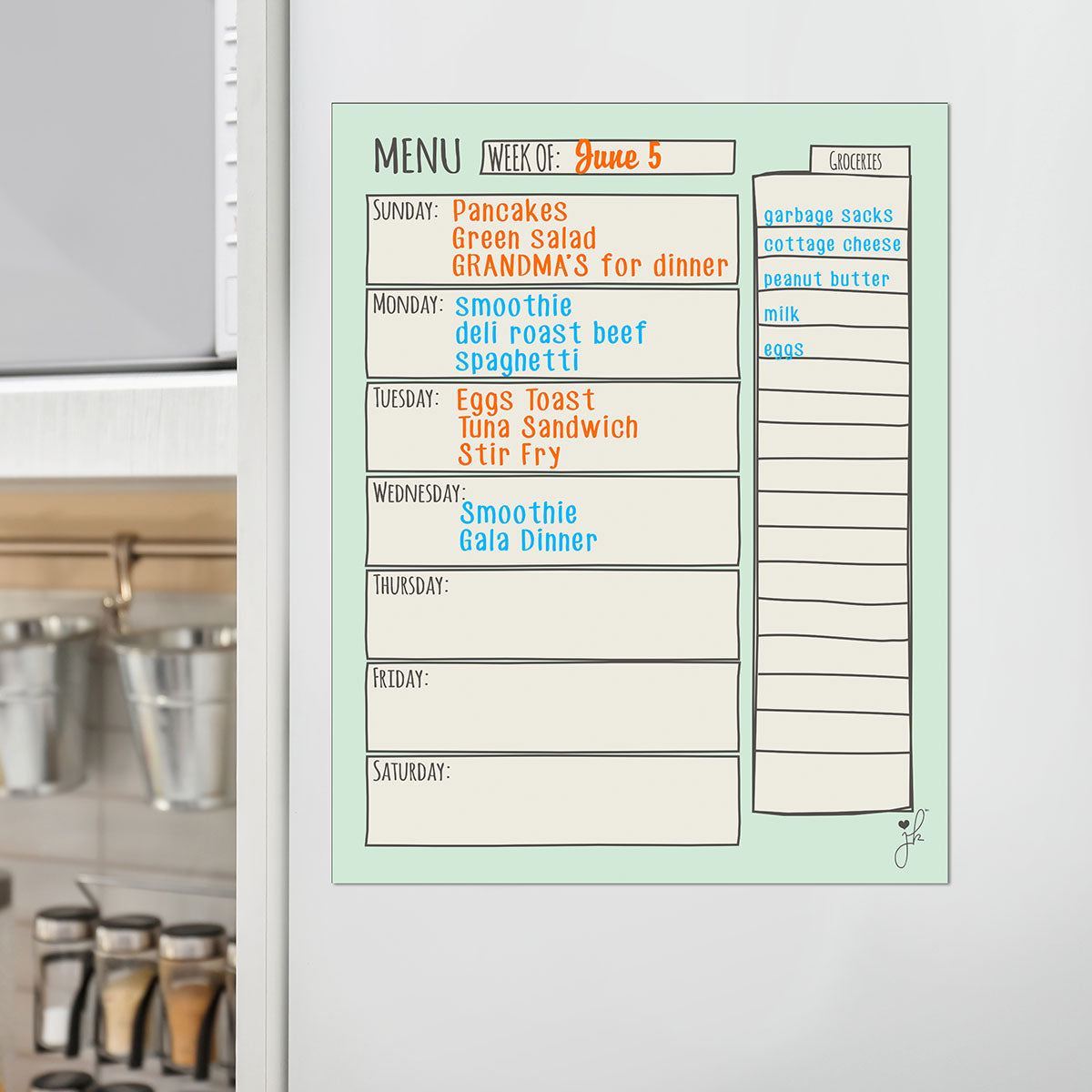 magnetic meal planner dry erase for fridge monthly weekly daily menu