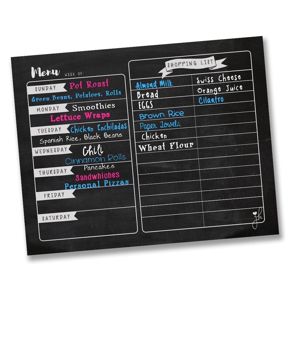 Large Magnetic Menu - Chalkboard Design