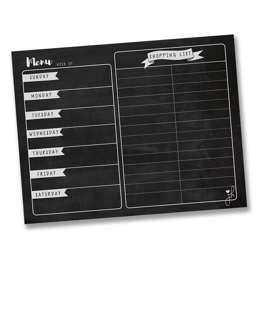 Large Magnetic Menu - Chalkboard Design