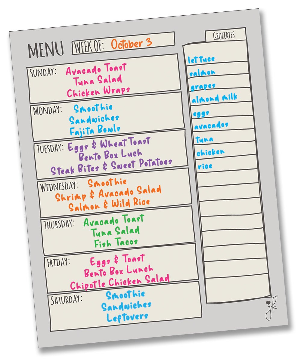 Dry Erase Meal Planner Magnet - Weekly Menu Planning
