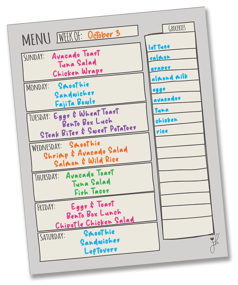 Acrylic Weekly Menu Board for Kitchen - Dry Erase Board for Fridge - Menu Planner for Fridge - Magnetic Weekly Planner - Meal Planning Board 