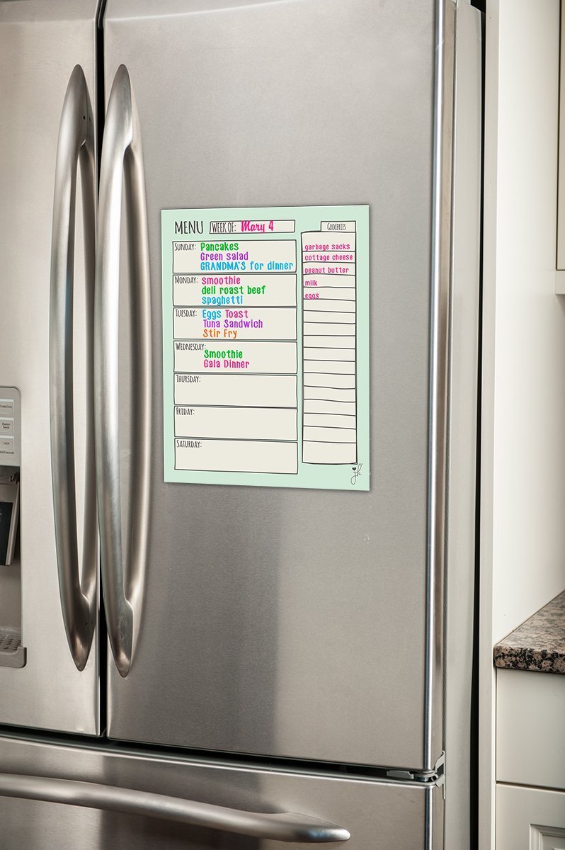 reusable dry erase meal planning chart