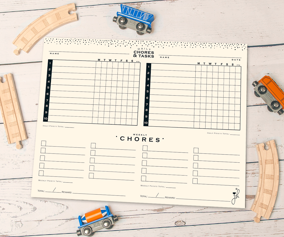 Magnetic Multiple Child family Chore Chart - JennaKate chore chart