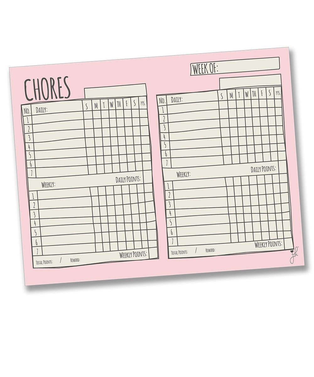 Magnetic Multiple Child Chore Chart - Sketch Design - JennaKate