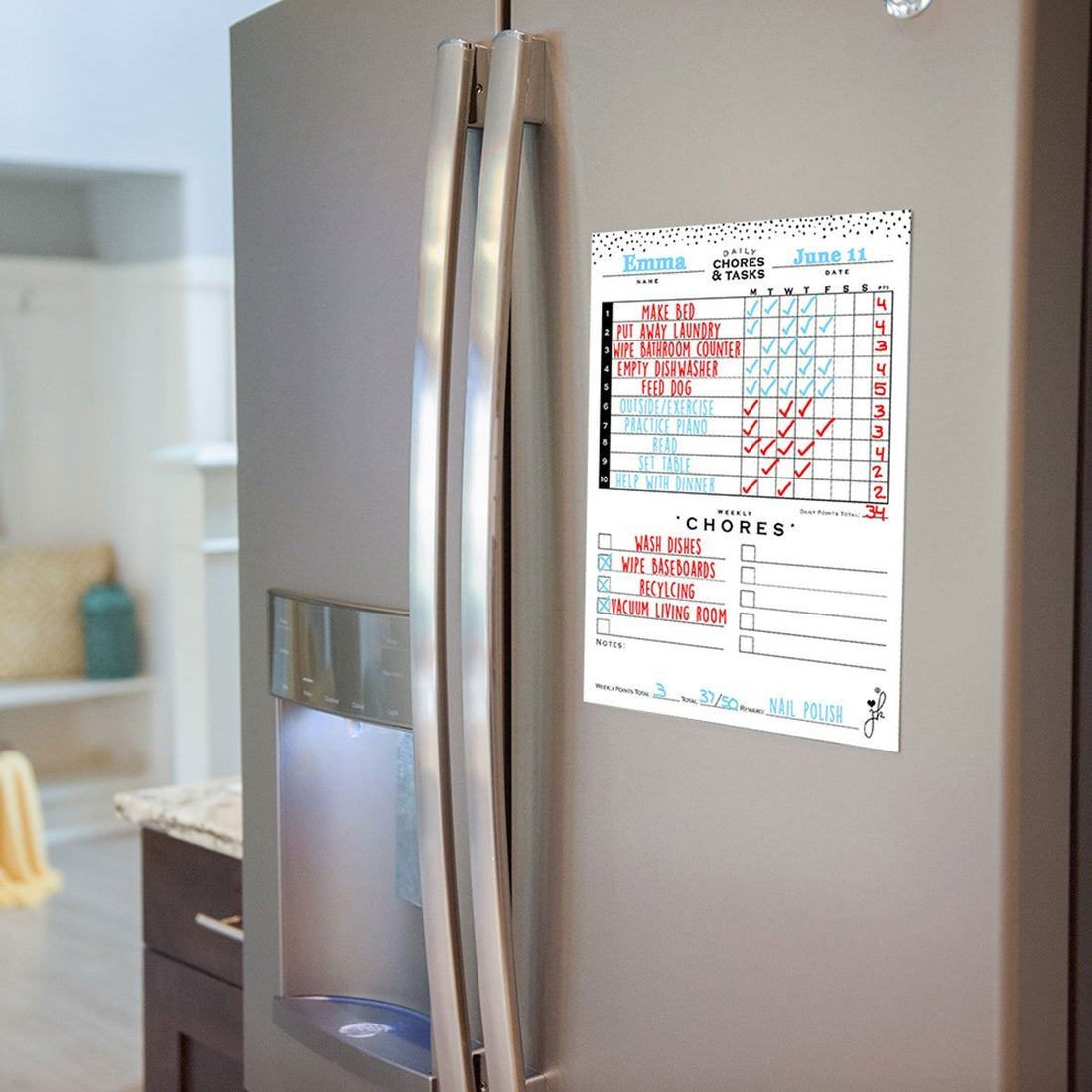 Magnetic Chore Board for Kids chore list for teens and adults – JennaKate