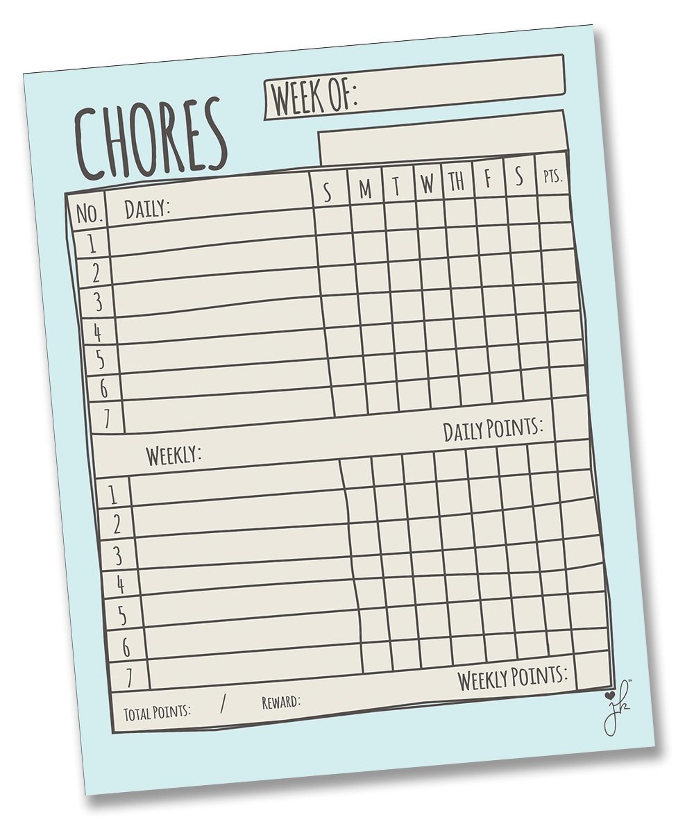 Magnetic Single Chore Chart - Sketch - JennaKate