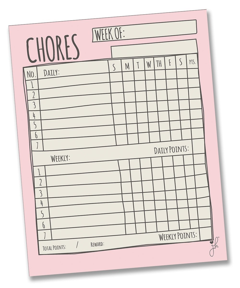 Magnetic Single Chore Chart - Sketch - JennaKate