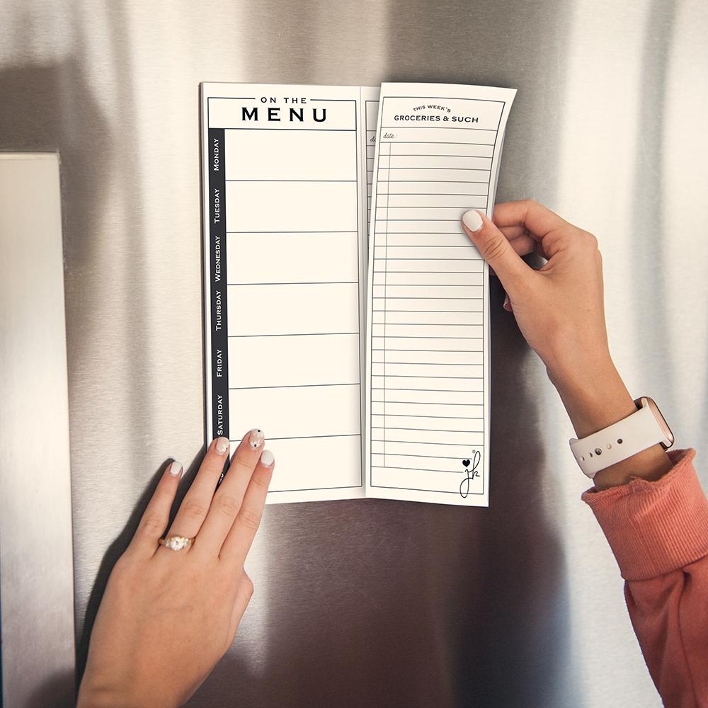 Meal Planner Magnetic Notepad for camping with Grocery List