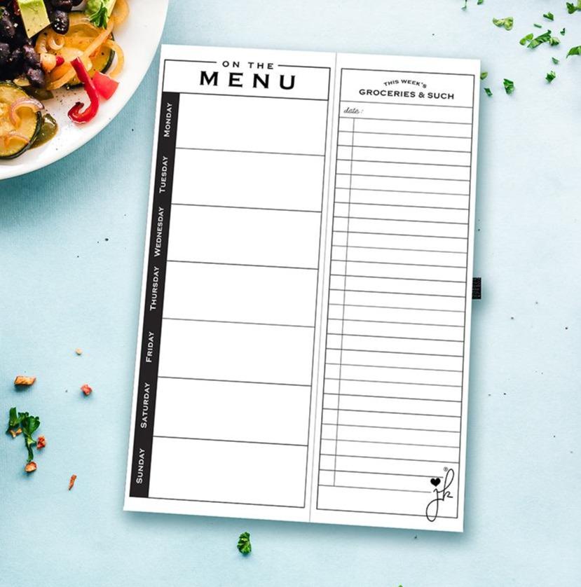 Meal Planner Magnetic Notepad with Grocery List for fridge