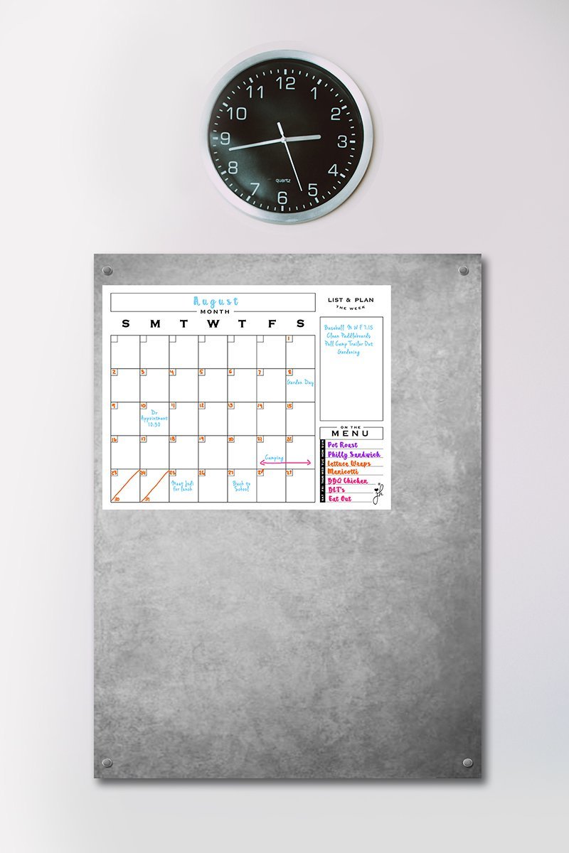 jennakate magnetic monthly weekly dry erase calendar whiteboard with menu